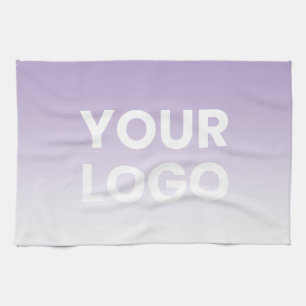 Any Colour Background   White Gradient & Your Logo Tea Towel