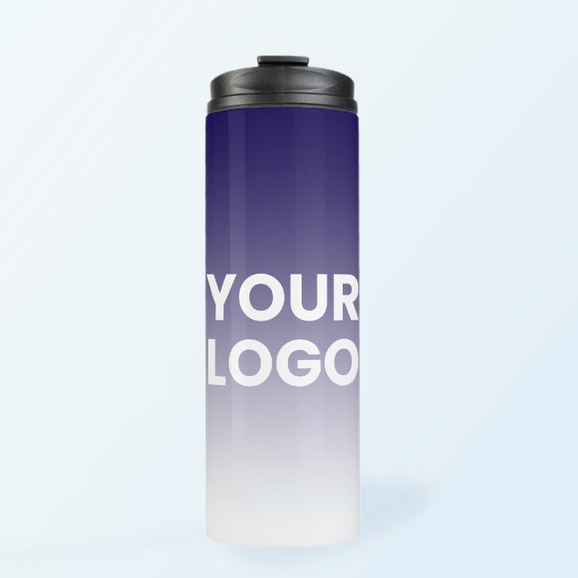 Any Colour Background | White Gradient & Your Logo Thermal Tumbler (Creator Uploaded)