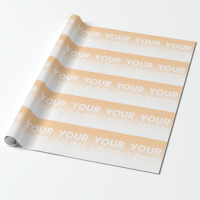 Any Colour Background | White Gradient & Your Logo Wrapping Paper (Unrolled)