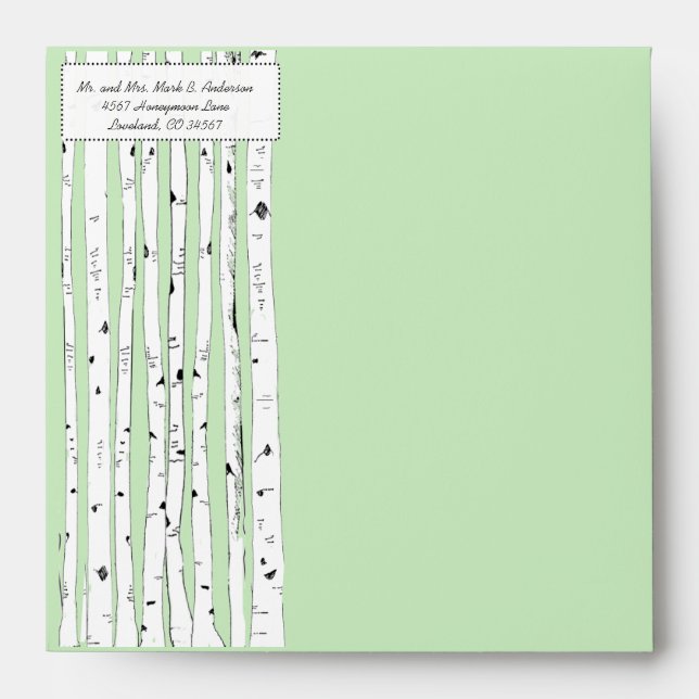 Any Colour Birch Tree Wedding Square Envelopes (Front)