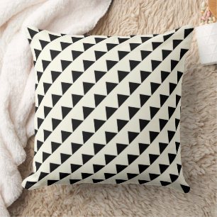 Any Colour Black & Off White Triangle Geometric Cushion