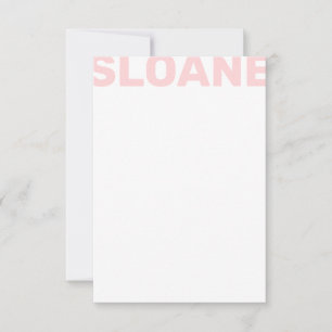 Any Colour Block Name Personalised Note Card
