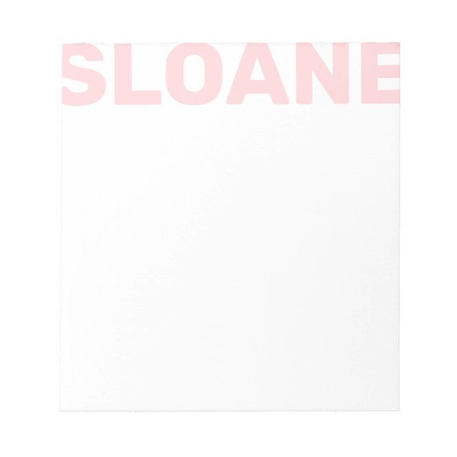 Any Colour Block Name Personalised Notepad (Front)