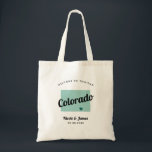 Any Colour Colorado Map Wedding Welcome Bag, Tote Bag<br><div class="desc">Wedding weekend welcome gift bag for out of town guests to your wedding, featuring image of Colorado. You may edit the colours for any part of this design, as well as move the heart to the location of your wedding. To change colours, click personalise and then "edit using the design...</div>