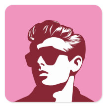 Any Colour Cool Guy Square Sticker
