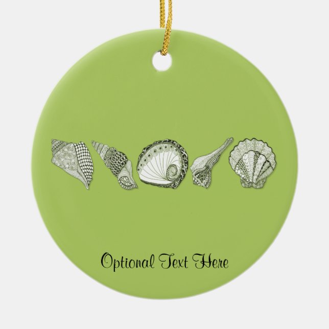 Any Colour Customisable Seashells Ceramic Ornament (Front)