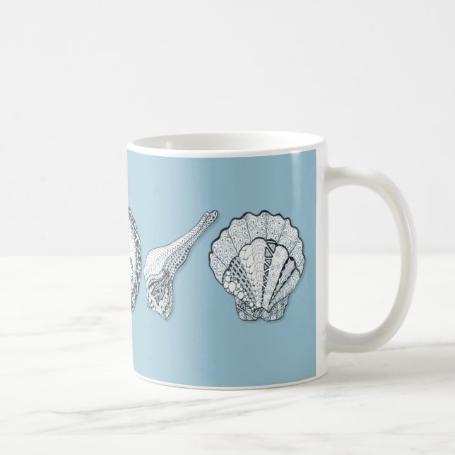 Any Colour Customisable Seashells Coffee Mug (Right)