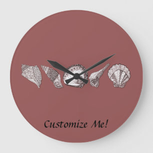 Any Colour Customisable Seashells Large Clock