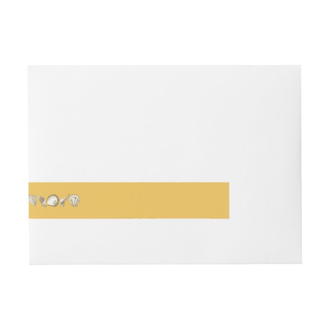 Any Colour Customisable Seashells Wraparound Address Label (Front)