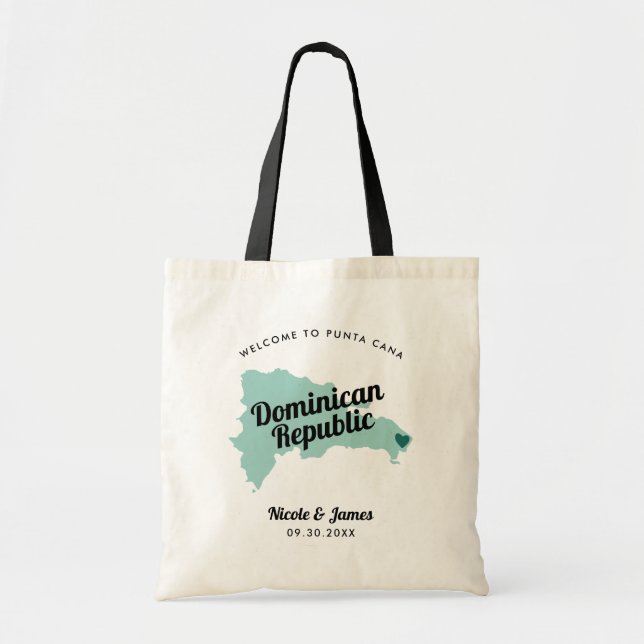 Any Colour Dominican Republic Wedding Welcome Bag, Tote Bag (Front)
