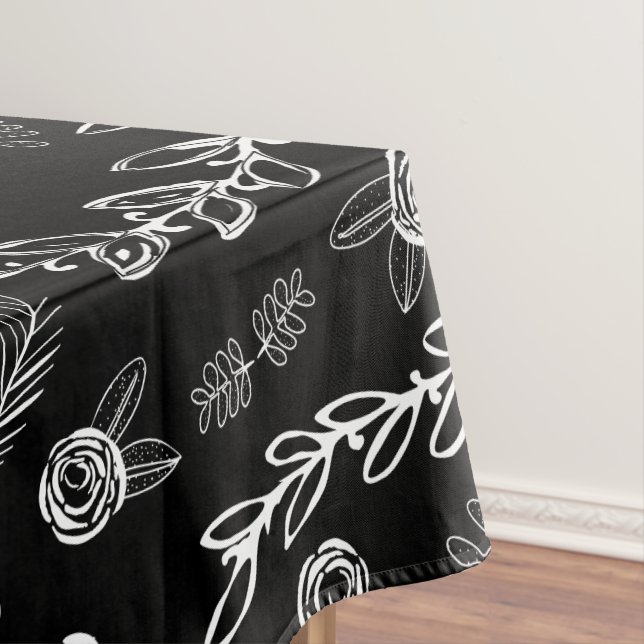 Any Colour Floral Garland Swirl Cotton Tablecloth (In Situ)
