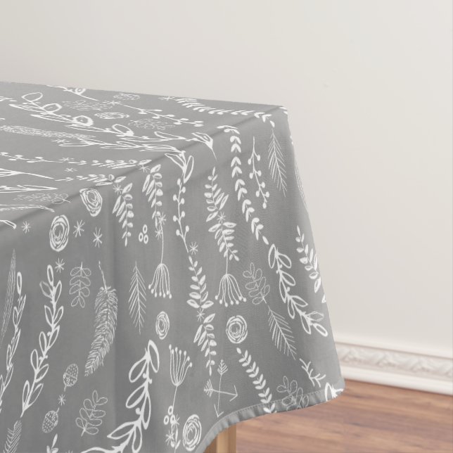 Any Colour Floral Garland Swirl Cotton Tablecloth (In Situ)