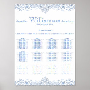 Any Colour Flowers - Foliage Wedding Seating Chart