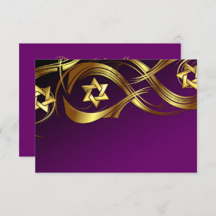 Any Colour Golden Star Swag Bat Mitzvah RSVP