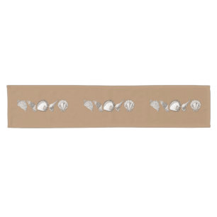 Any Colour Hand Drawn Sea Shells Short Table Runner