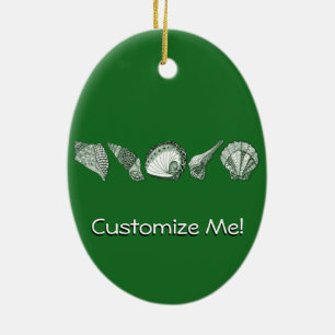 Any Colour Hand Drawn Seashell Collection Ceramic Tree Decoration