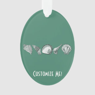 Any Colour Hand Drawn Seashell Collection Ornament