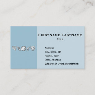 Any Colour Hand Drawn Seashells Business Card