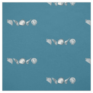 Any Colour Hand Drawn Seashells Fabric