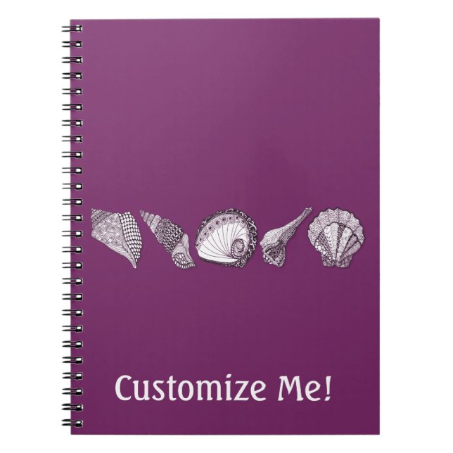 Any Colour Hand Drawn Seashells Notebook (Front)