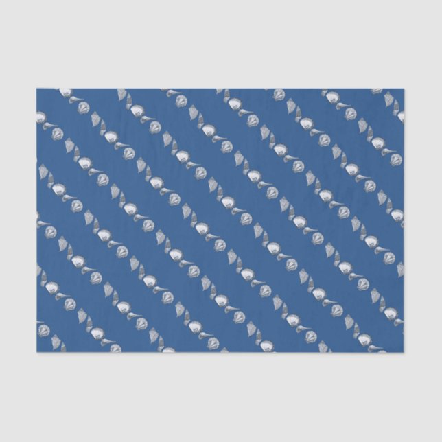 Any Colour Hand Drawn Seashells Tissue Paper (Front)