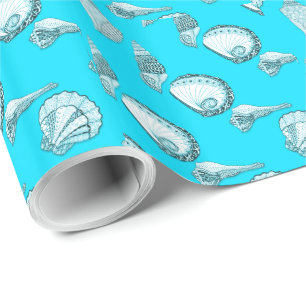 Any Colour Hand Drawn Seashells Wrapping Paper