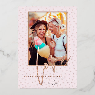 Any Colour   Happy Galentine's Day Photo  Foil Holiday Card