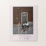 Any Colour | Happy Valentine's Day Photo Jigsaw Puzzle<br><div class="desc">Fun, modern "Happy Valentine's Day" puzzle featuring script font overlay, hearts and your own photo. Colours can be changed as desired. Add your choice of personalisation. A perfect gift to let your other half know how much you love them! Add your own photo and text for a beautiful, unique gift....</div>