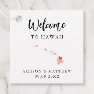 Any Colour Hawaii Wedding Welcome Bag Favour Tags