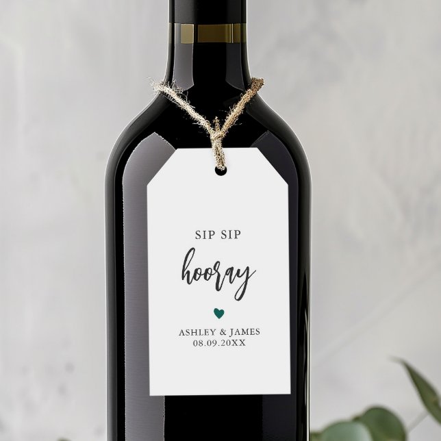 Any Colour Heart Sip Sip Hooray Tags, Wedding Gift Tags (Creator Uploaded)
