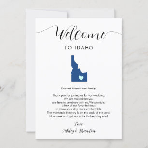 Any Colour Idaho Wedding Welcome Letter Itinerary