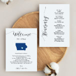 Any Colour Iowa Wedding Welcome Note Itinerary<br><div class="desc">This modern and elegant card is the perfect addition to your hotel welcome bags. Enter the main events and a customised note to help your guests navigate the weekend. The size allows you to enter all the information you need. Everything in this card is editable. To change colours or move...</div>