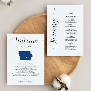 Any Colour Iowa Wedding Welcome Note Itinerary