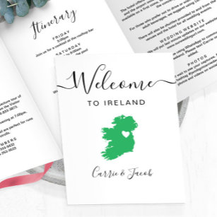 Any Colour Ireland Wedding Welcome Itinerary Lette Tri-Fold Programme