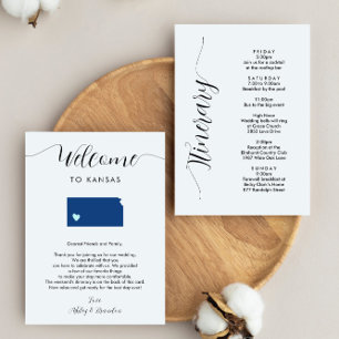 Any Colour Kansas Wedding Welcome Note Itinerary