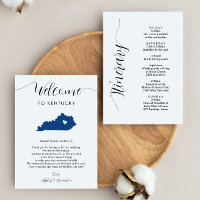Any Colour Kentucky Wedding Welcome Note Itinerary