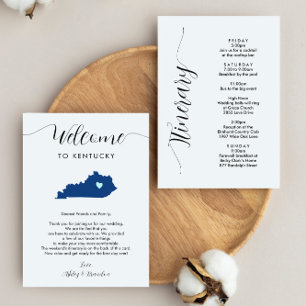 Any Colour Kentucky Wedding Welcome Note Itinerary