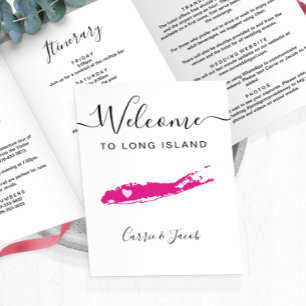 Any Colour Long Island Wedding Welcome Itinerary Tri-Fold Programme