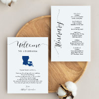 Any Colour Louisiana Wedding Welcome Note Itinerar