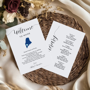 Any Colour Maine Wedding Welcome Note Itinerary