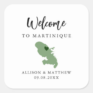 Any Colour Martinique Wedding Welcome Bag or Box Square Sticker