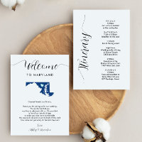 Any Colour Maryland Wedding Welcome Note Itinerary