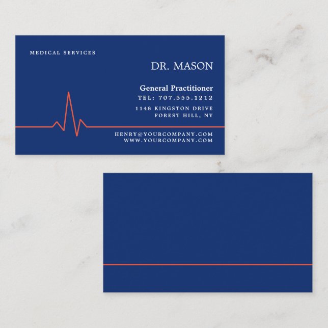 Any Colour Medical Professional, Physician Business Card (Front/Back)