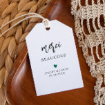 Any Colour Merci Beaucoup Tag, Wedding Thank You Gift Tags<br><div class="desc">These are the perfect little gift tags. You may edit the colours for any part of this design. To change colours,  click personalise and then "edit using the design tool." Select the element you wish to edit,  then use the tools to make the changes.</div>