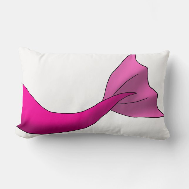 Any Colour Mermaid Tail w/ White Background Lumbar Cushion (Front)