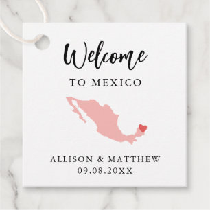 Any Colour Mexico Wedding Welcome Bag Favour Tags