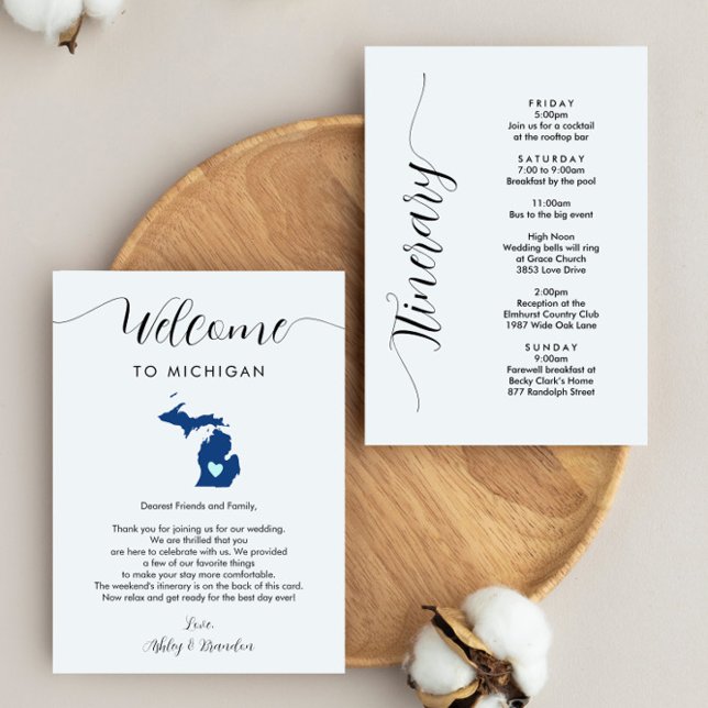 Any Colour Michigan Wedding Welcome Itinerary (Creator Uploaded)