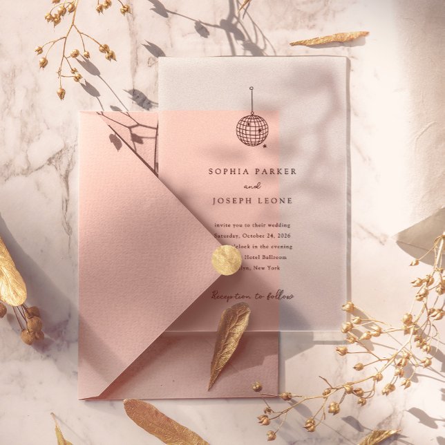 Any Colour Minimalist Disco Ball | Wedding Acrylic Invitations (Creator Uploaded)