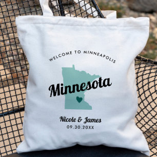 Any Colour Minnesota Map Wedding Welcome Bag, Tote Bag