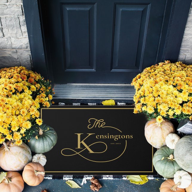 Any Colour | Modern Family Name Monogram Doormat (Creator Uploaded)